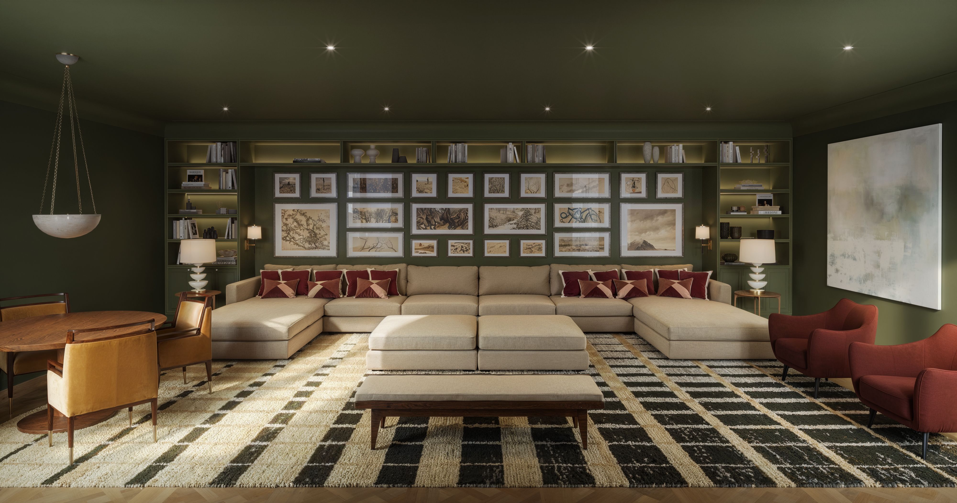 Sala com home theater Residencia Alemanha